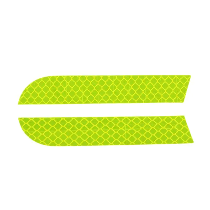 Yellow green Новинка, 2 шт., 19*110 мм, автомобильные Светоотражающие предупреждающие полосы, лента для автомобильного бампера, светоотражающие полосы, безопасные светоотражающие наклейки, наклейки для автомобиля - Цвет: Yellow green