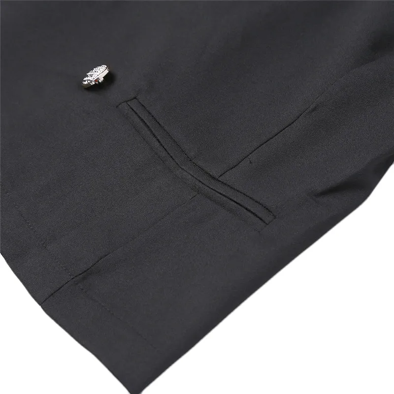 Новый Женский блейзер высокого качества черный пиджак женский двубортный с