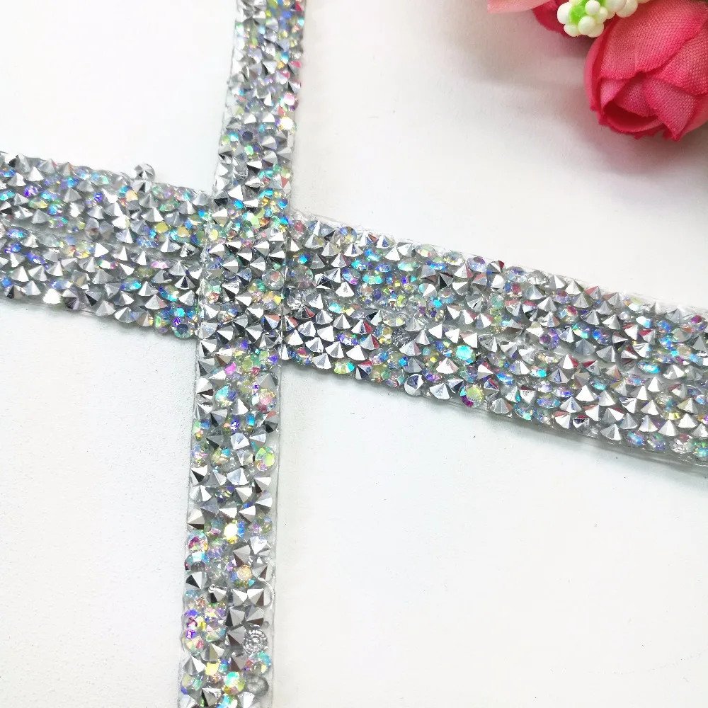 BlingBling AB rhienstone сетка отделка стразами цепь окантовка Кристалл Свадебная аппликация платья ремесла 10 мм ширина