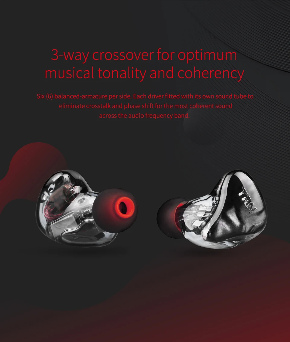 TRN X6 сбалансированная арматура гарнитура 6 BA HIFI наушники в ухо Fever кабель управления сабвуфером гарнитура съемный 2Pin кабель V30 V80
