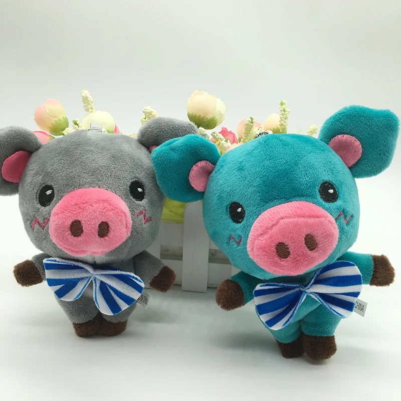 1 шт. 12 см Kawaii галстук бабочка свинья плюшевая сумка подвеска игрушки мягкие