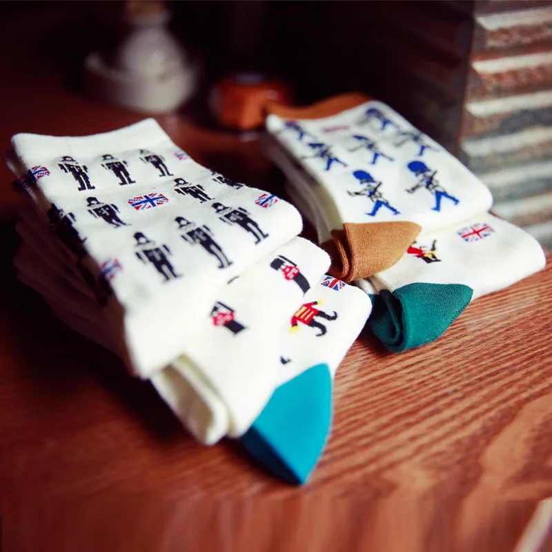 10 пар горячая распродажа осень зима теплая мужчины мультфильм среднего трубка