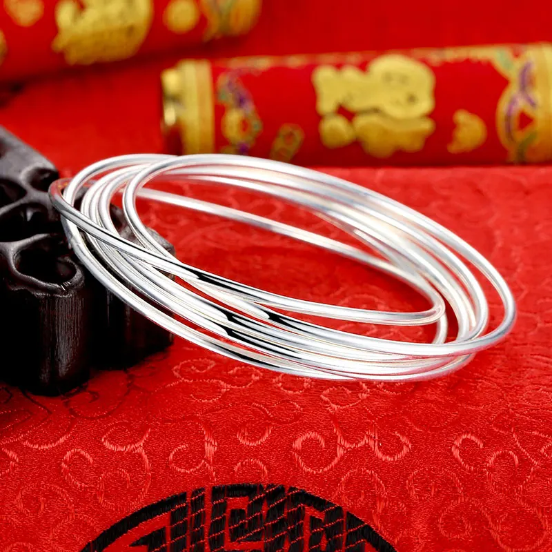 Женский гладкий браслет с закрытым кольцом Классический Простой трендовый из