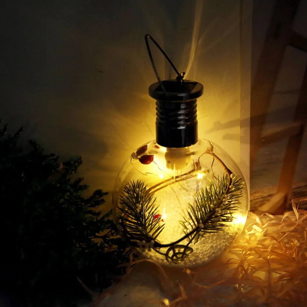Solar Energy Ball Copper Line Christmas Tree Decoration Hanging Lights Household Bedroom Courtyard Hanging Small Night Lights
