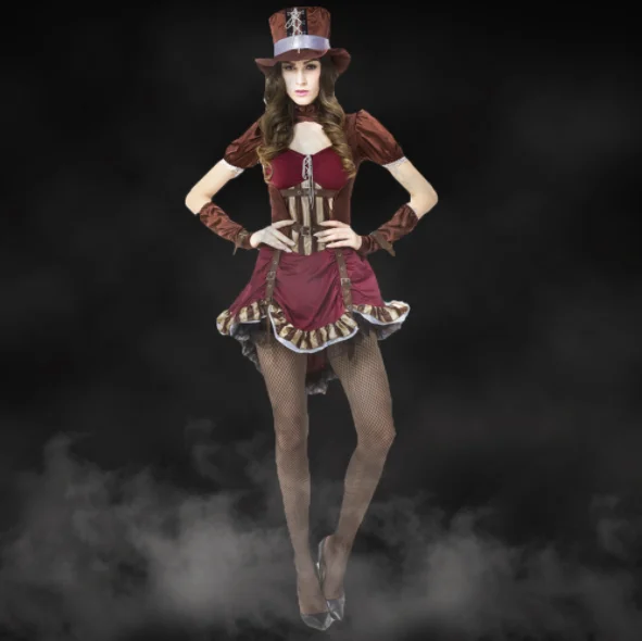 

Halloween Pirate Costume, Western Cowboy Cosplay Costume, Jazz Dance Costumes ,Tamer Magician Costume