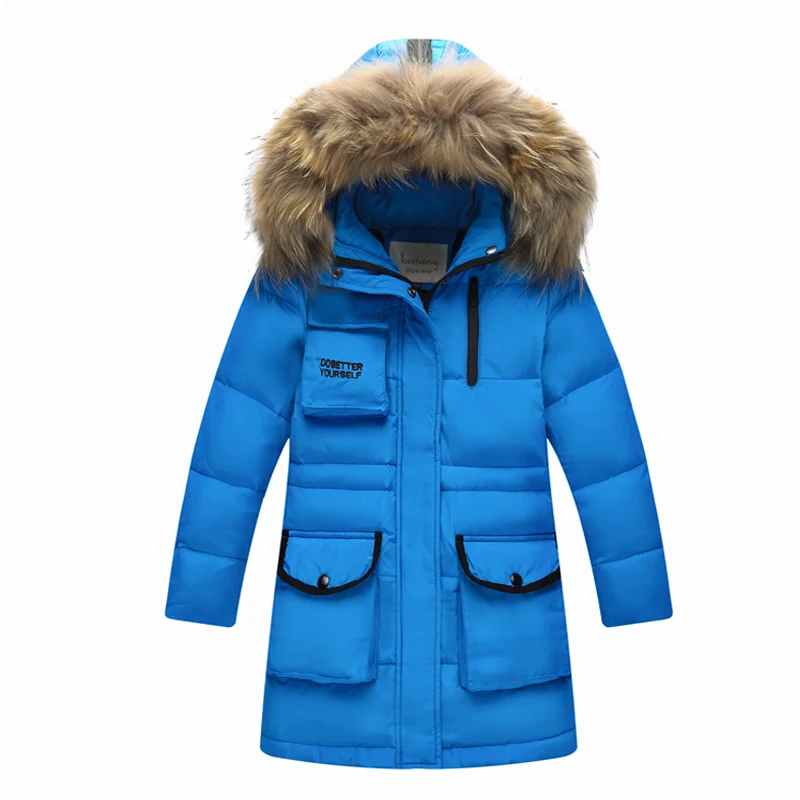 Новая зимняя куртка пуховик для мальчиков верхняя одежда с капюшоном из