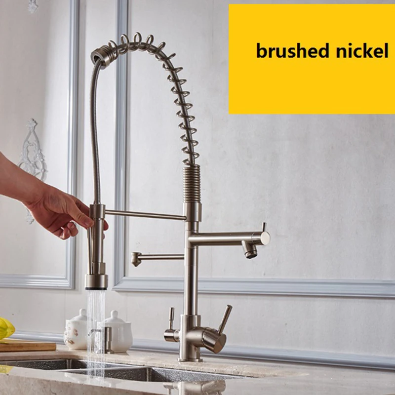 Кухонный выдвижной смеситель с распылителем для чистой воды кухонный 3 сторонним