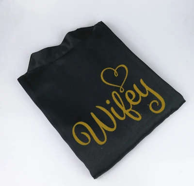 C& Fung невесты wifey халат Золотое написание атласный белый свадебный халат пеньюар femme невесты в подарок Свадебные вечерние банные халаты