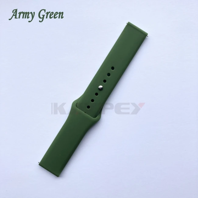 Army green 20 мм силиконовый ремешок для Xiaomi Huami Amazfit Bip BIT PACE Lite Youth Smart Watch Band для Huami Amazfit Youth Bracelet ремешок - Цвет: Army green