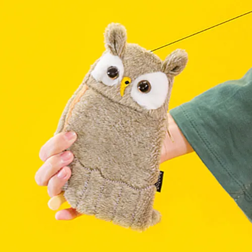 owl Плюшевый Чехол для карт с изображением животных Совы попугая, автобуса, маленький чехол для кредитных карт, кошелек для девушек, кошелек, подвесная Женская сумочка-игрушка - Цвет: owl