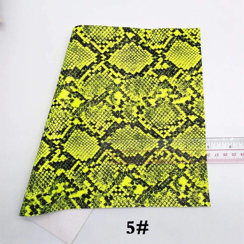 5 Glitterwishcome 21X29 см A4 размер винил для бантов неоновый напечатанный Змей кожа питона Fabirc искусственная кожа листы для бантов, GM292A - Цвет: 5