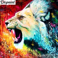 dispaint full squareround drill 5d diy diamond painting animal lion scenery embroidery cross stitch 3d home decor gift a10177