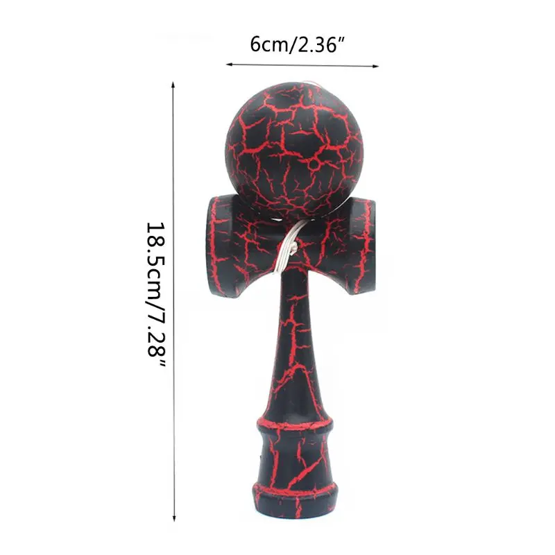 Деревянные красочные трещины поверхность бука Kendama шары баланс мастерство игрушки для детей и взрослых на открытом воздухе производительность деятельности снятие стресса Спорт