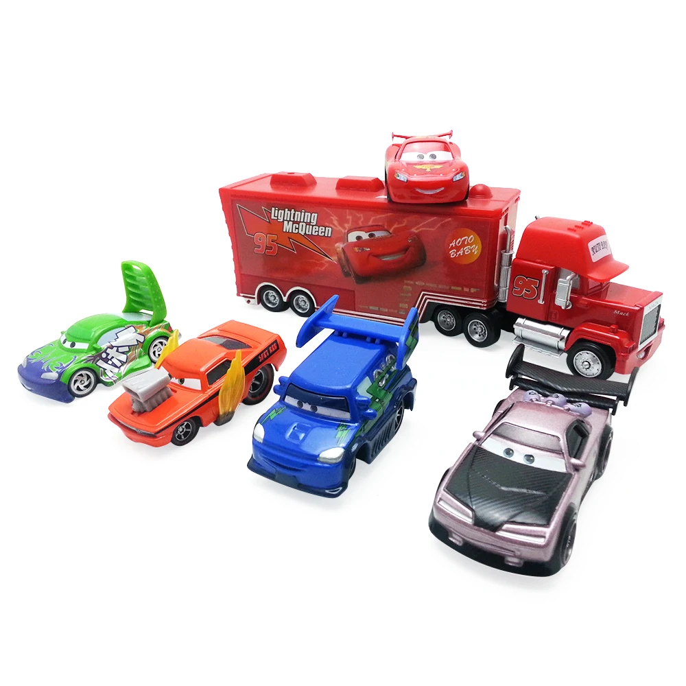 Машинка из м/ф Тачки Disney Pixar Snot Rod & DJ Boost Wingo Metal No.95 Mack гоночный грузовик и Молния