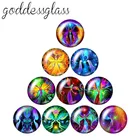 Модное красочное освещение для богини 10 шт. 12 мм18 мм20 мм25 мм круглый фото стекло кабошон демонстрационная фурнитура с плоским основанием ZB0989