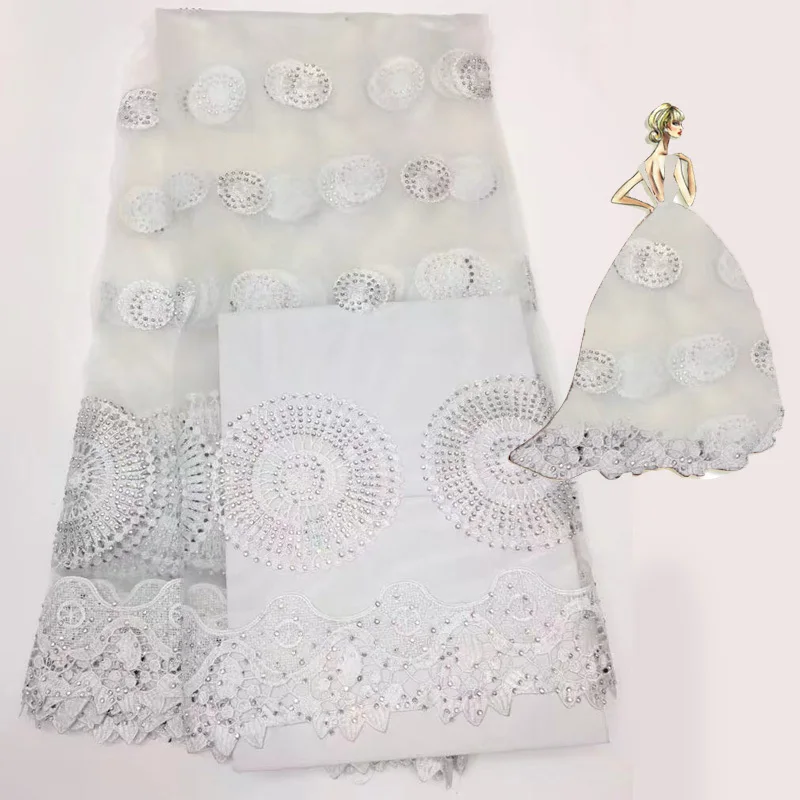 5 yardsHigh Quality 2018 Pearls Embroidered Guipure African Lace Fabric Tulle Rhinestone French Nigerian Fabrics gre | Дом и сад