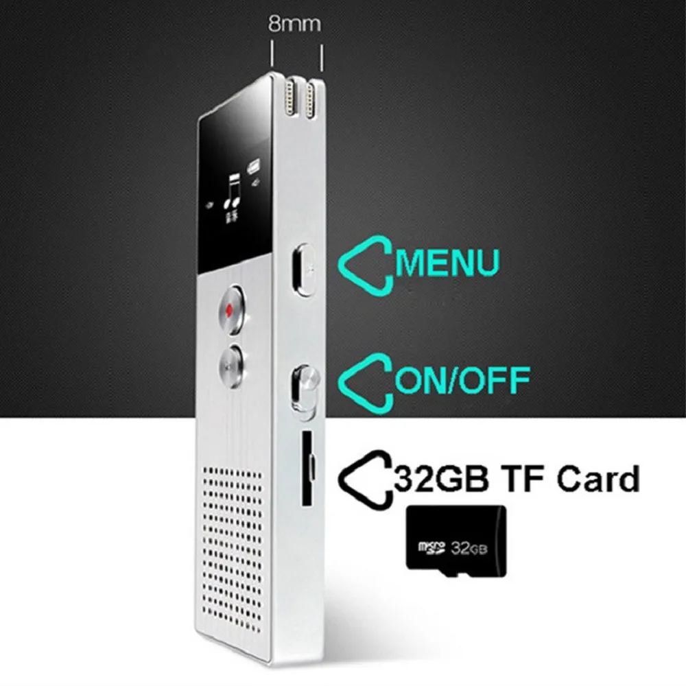 BENJIE C6 профессиональный бизнес Цифровой диктофон 8 ГБ MP3 музыкальный плеер Поддержка TF карта Встроенный громкоговоритель