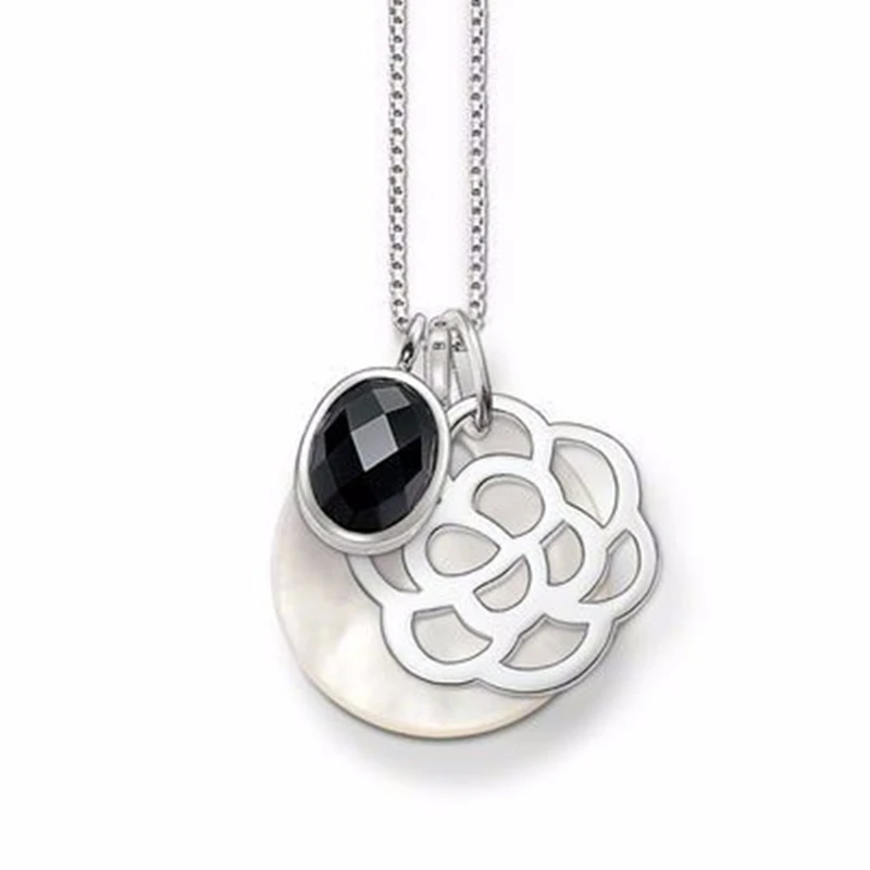 Mother of Pearl Disc &amp Flower Chokers Necklaces Pendants Most Fashion 925 Sterling Silver Jewelry Pendant Necklace for Women | Украшения