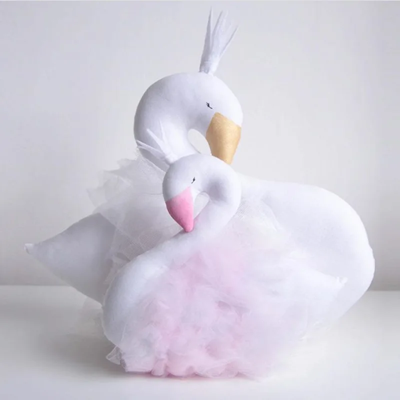 

INS Hot Sale explosion cute swan double-sided printed pillow Cushion for girl children kids bed room decoration baby GIFT