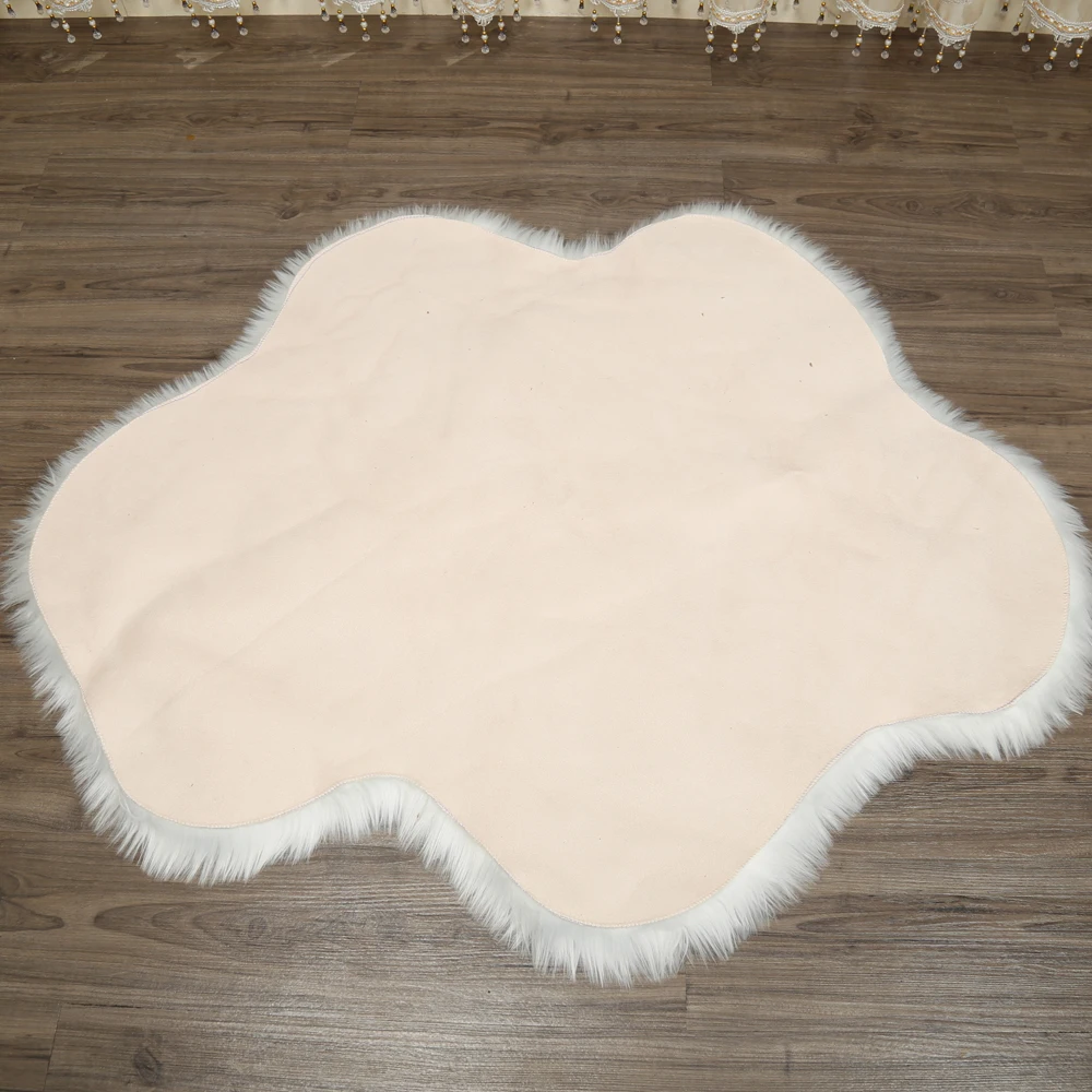 2018 new flower cloud shape Sheepskin Rug Chair Cover Bedroom Mat faux leather Warm Hairy Carpet Fur Area Rugs | Дом и сад