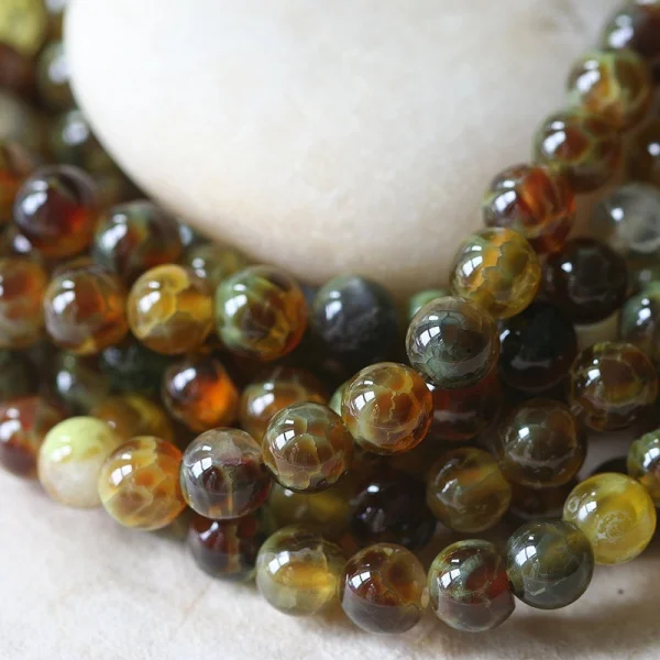 2017 Limited Rushed Metal Round-brilliant-shape Diy Loose Beads 8mm Round Fire Agat brown agates Agatee Approx 50pcs | Украшения и