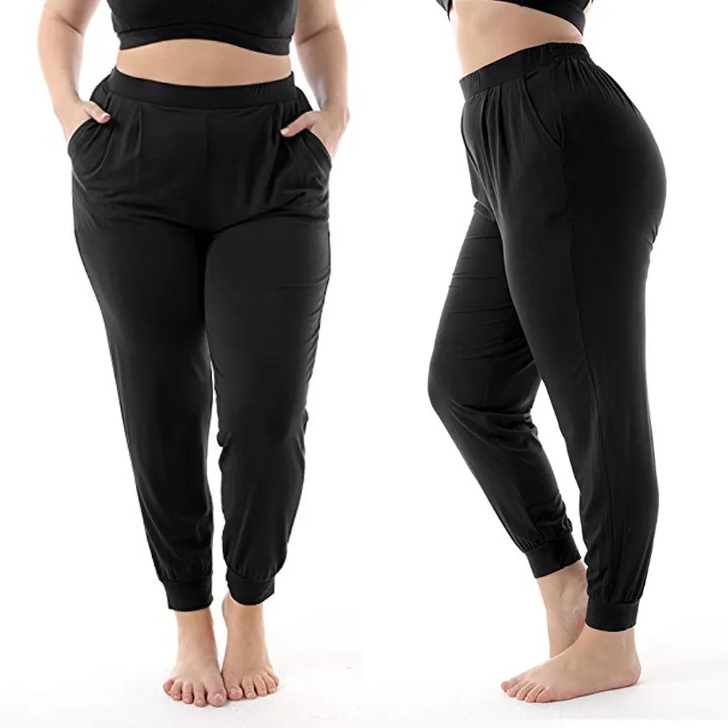 Женские брюки размера плюс 5XL, повседневные, одноцветные, с карманами, тянущиеся, повседневные, длинные, повседневные штаны, брюки, опт