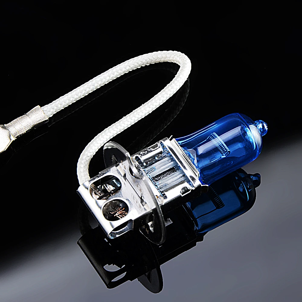 Sinovcle H3 галогенная лампа 12V 100W ксеноновые Темно-Синий 2200Lm 5000K головной светильник кварцевая лампа Стекло автомобильный светильник супер белый