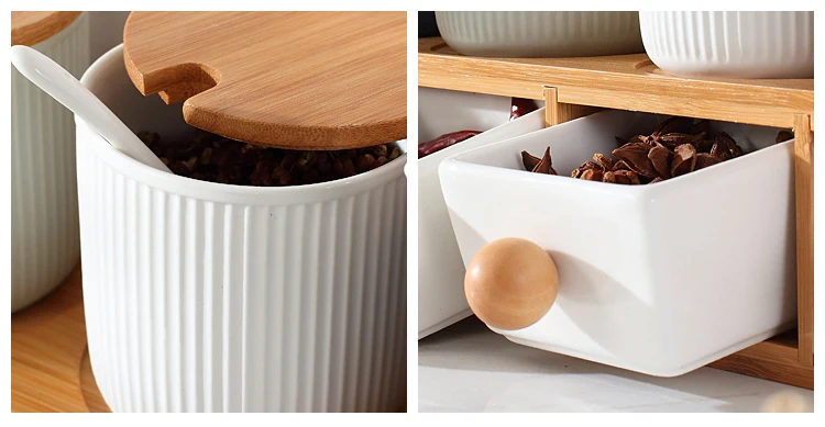 Сахарница Кухня 6 в 1 комплект двойные слои с керамическим покрытием для соли и