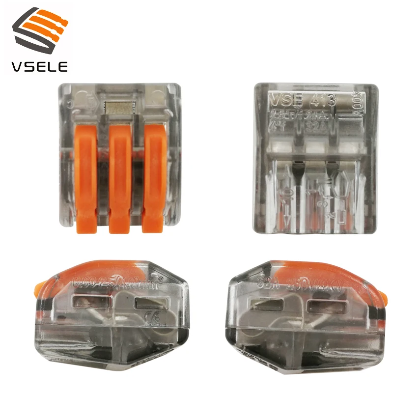 VSELE 40 шт./лот VSE-412 413 415 провода разъемы Тип вилки пружинный зажим мини 222-412