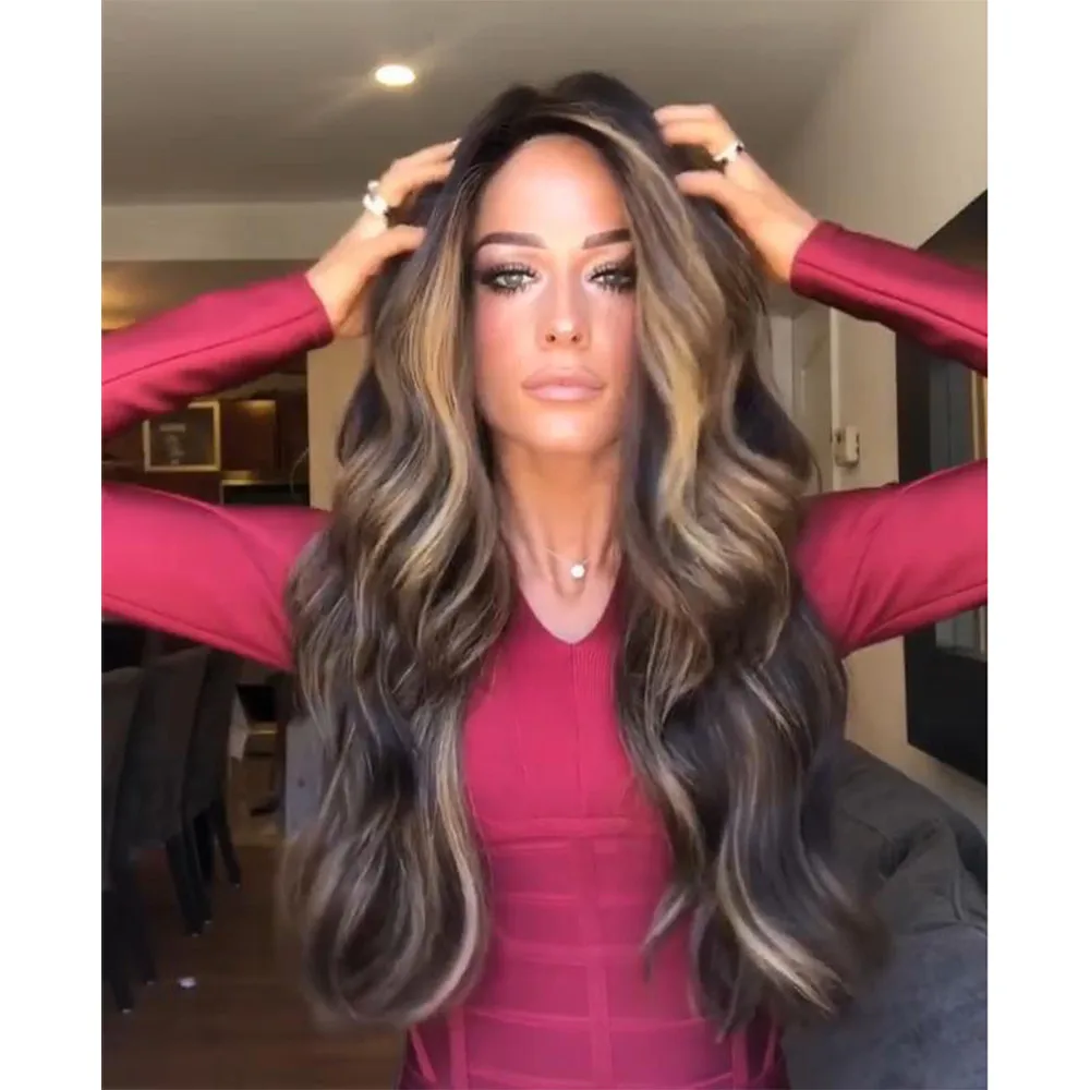 Парики из искусственных волос без шапочки основы короткий волнистые черный