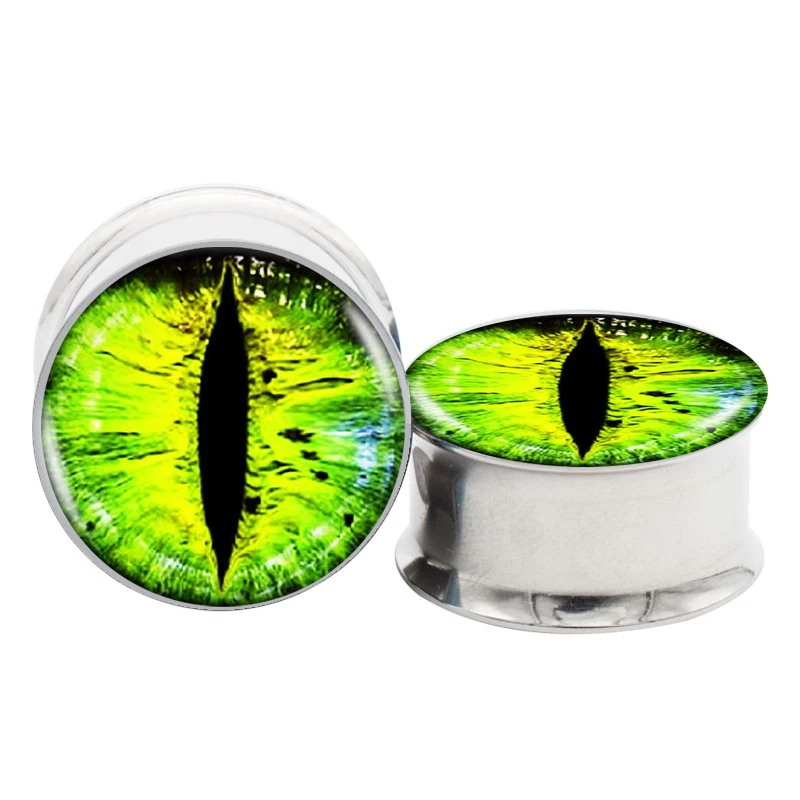 1 пара зеленый глаз нержавеющая сталь ночной штекер в виде совы тоннели двойная
