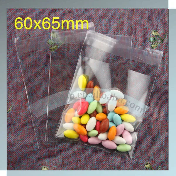 

Small self seal bags 60x65mm clear cookie bags candy bags