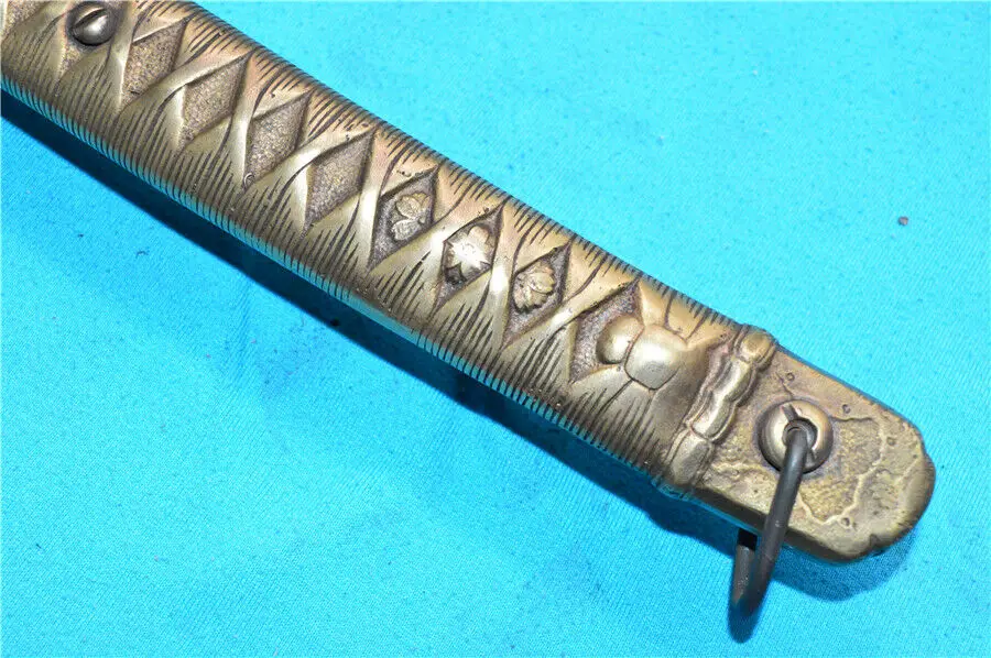 Military Japanese NCO Sword Samurai Katana Steel Sheath Matching Number Brass Handle