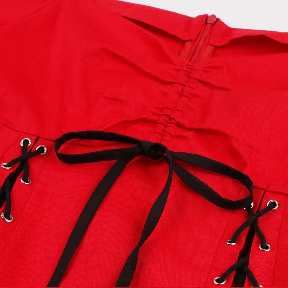 Женское облегающее платье в стиле ретро с короткими рукавами и бантом на молнии