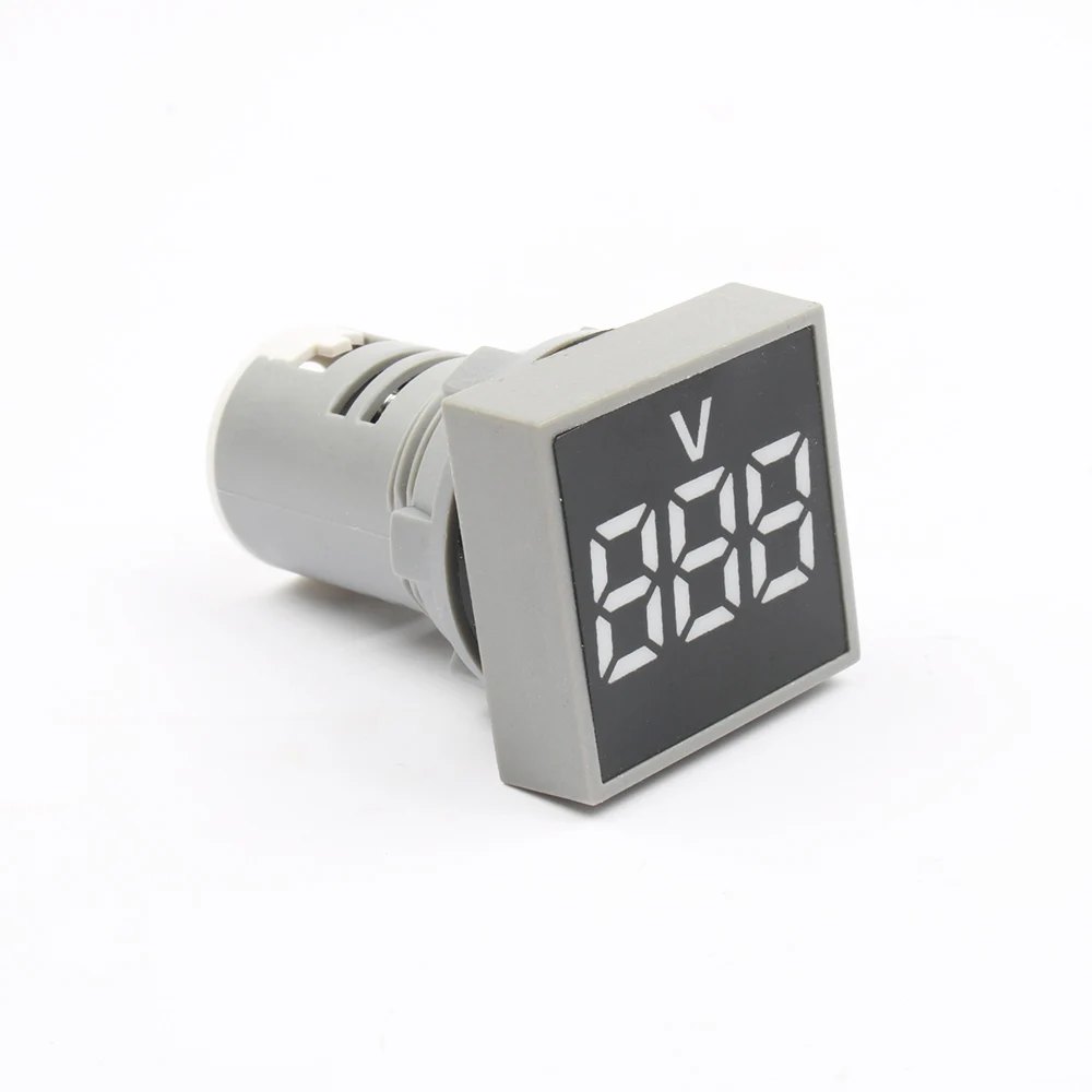 Voltmeter WHITE 22 мм Диапазон измерения переменного тока 12-500 В светодиодный вольтметр измеритель напряжения индикатор пилотный светильник красный желтый зеленый белый синий цифровой - Цвет: Voltmeter WHITE