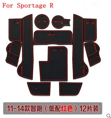 For KIA Sportage R 2011- 3d Rubber Car Anti Slip Mat Non-Slip Covers Interior Door Mats Cup Pad
