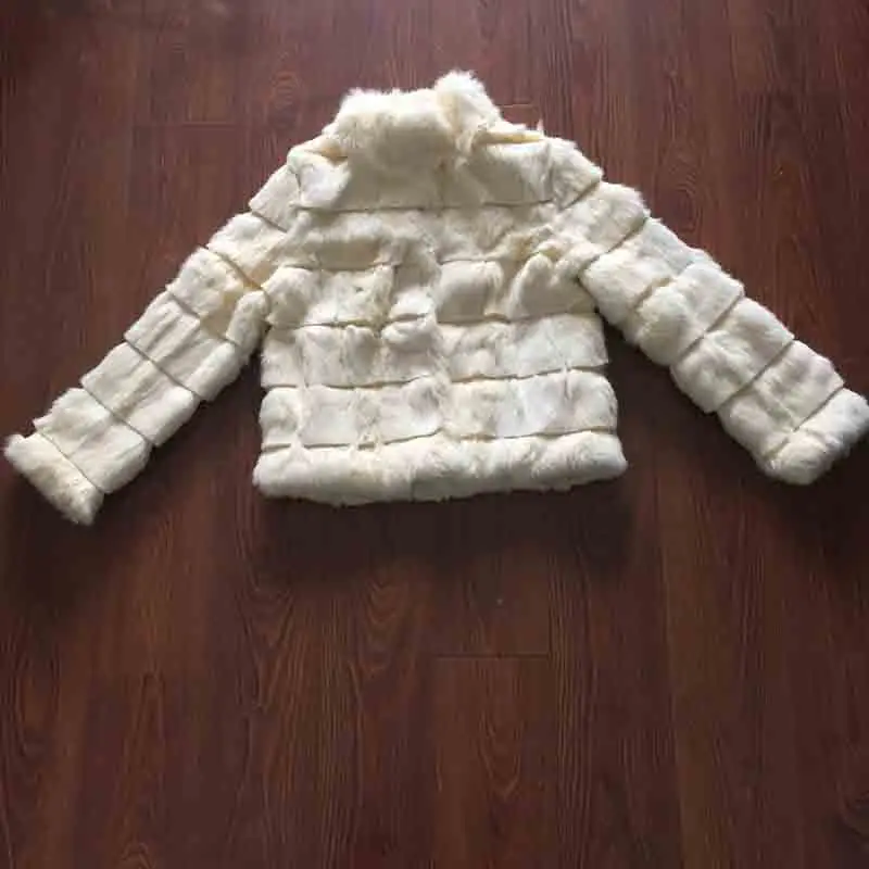 Beige TONFUR зимнее пальто из натурального кроличьего меха, воротник-стойка, толстая мягкая теплая длинная куртка из натурального меха, женская верхняя одежда, полный мех, sr437 - Цвет: Beige