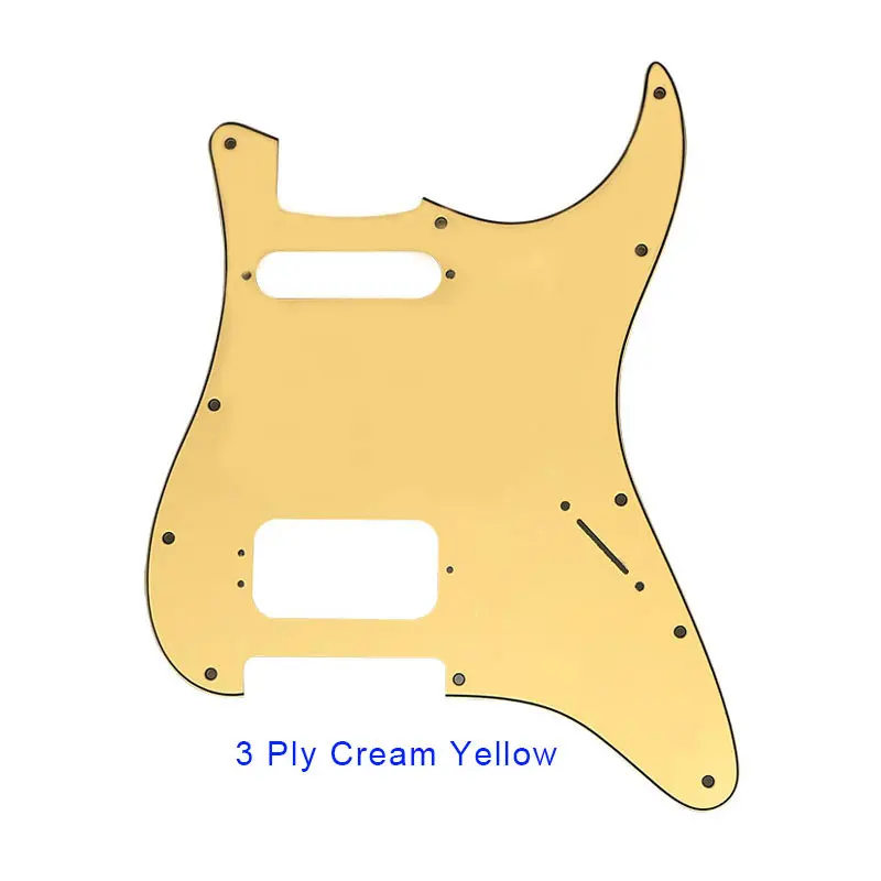 3 Ply Cream Yellow Гитарные части-для США 72' 11 винтовое отверстие Стандартный St Deluxe хамбакер Hs гитара накладка царапины пластины - Цвет: 3 Ply Cream Yellow