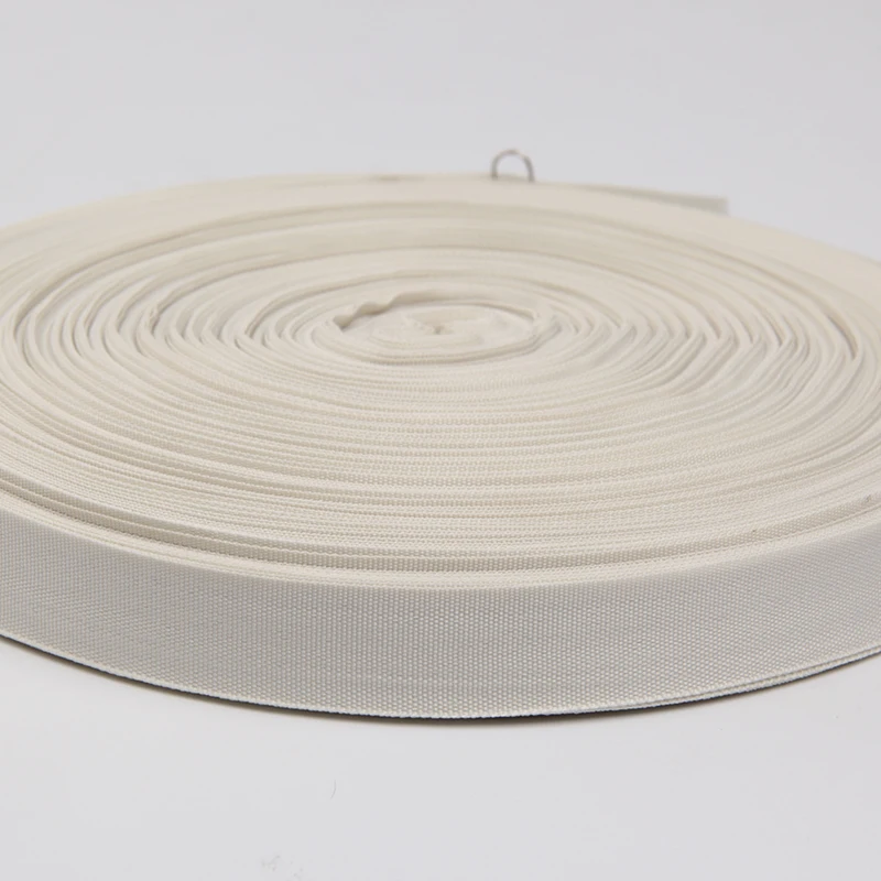Простая полиэфирная лента размером 20 мм тонкая бежевого и белого цветов