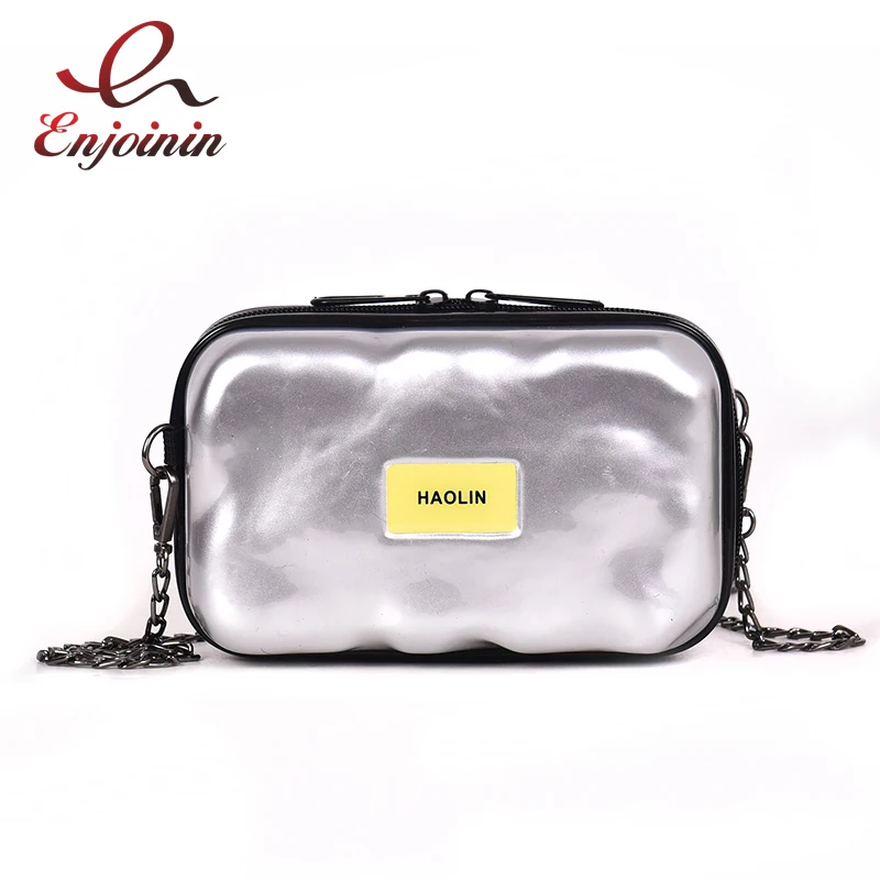 ПВХ чемодан Стиль модный дизайн Повседневное дамы цепи плеча Сумка Crossbody мини
