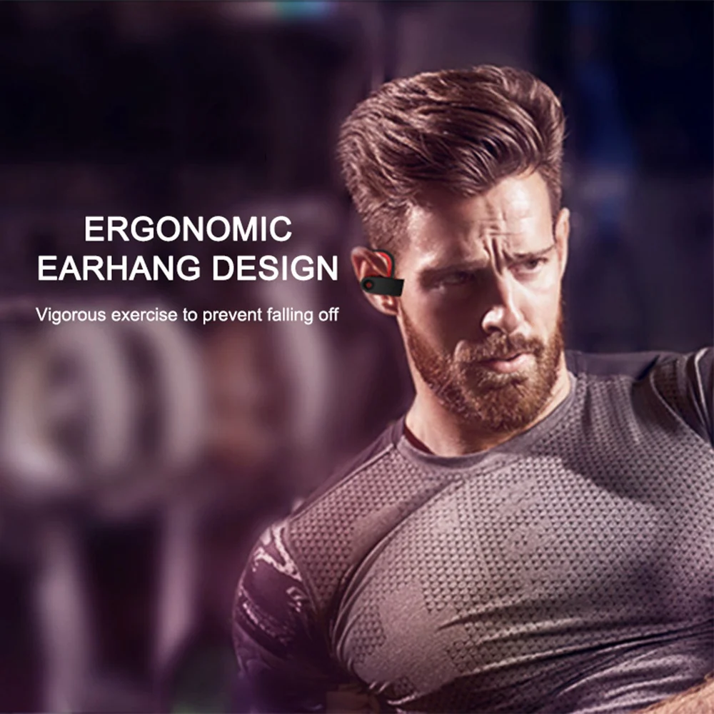 True Wireless Earphones Bluetooth V5.0 TWS Stereo Sport Sweatproof Headset Long Battery Life with Mic With Charging Box