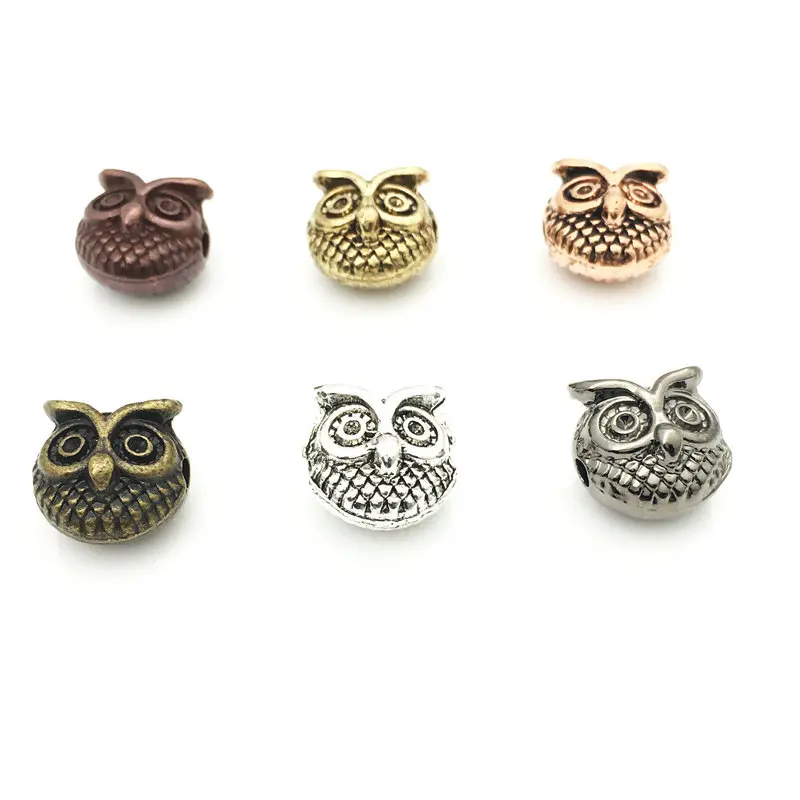 20pcs Metal Owl Head Bracelet Necklace Accessories DIY Jewelry Making DM041808