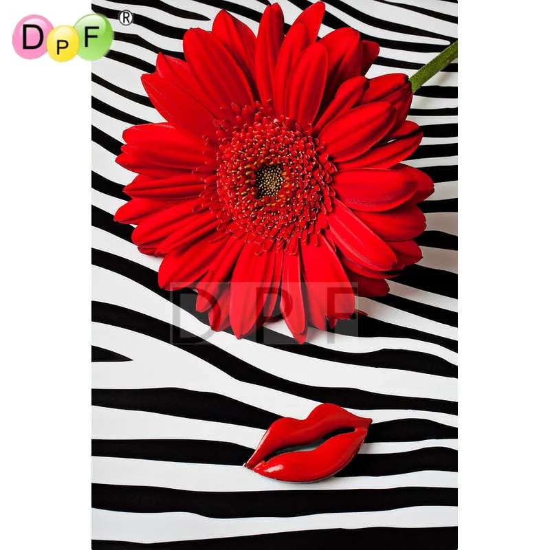 

New modern red flower 3d Diamond painting Cross Stitch Mosaic Picture Rhinestones Gift Resin Diy Diamond Embroidery home decor