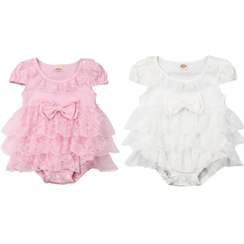 Милое кружевное Тюлевое боди для маленьких девочек 2019 летнее новорожденных юбка