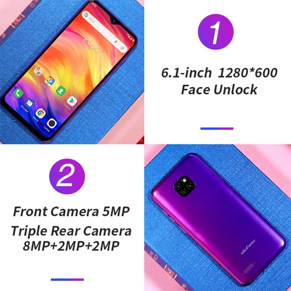 Смартфон Ulefone Note 7, 1 ГБ ОЗУ, 16 ГБМ ПЗУ, 19:9 MT6580A, четырехъядерный, 6,1 дюймов, экран капли воды, 3500 мАч, мобильный телефон на Android 8,1