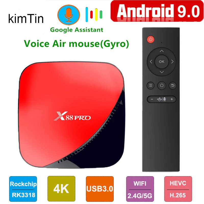X88 Pro ТВ коробка Android 9 0 4 ГБ 64 с двумя камерами процессор Rockchip RK3318 Penta Core 5G Wi Fi HD Youtube 4K