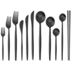 Набор столовых приборов из нержавеющей стали 304, 1 шт., матовый черный