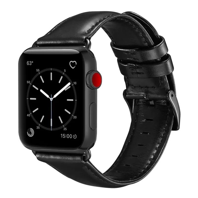 Кожаный ремешок для Apple Watch 4 42 мм 44 черный мужской браслет VIOTOO коричневый кожаный