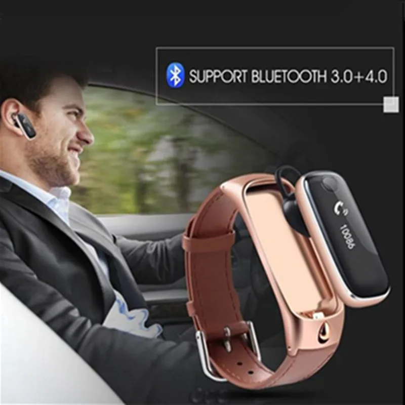 Умный браслет со съемной bluetooth гарнитурой спортивный с шагомером и монитором сна