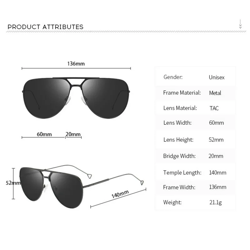 

2019 New Design Pilot Polarized Sunglasses Men Driving Fishing Gradient Shades Gafas De Sol PM0188